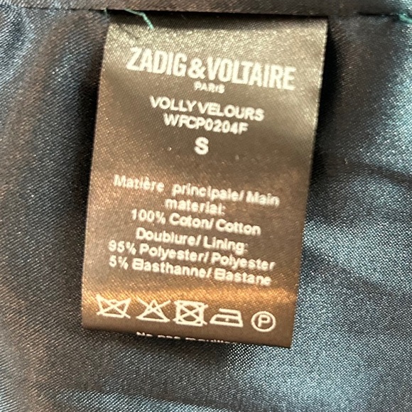 Zadig & Voltaire Women’s Volly Velour Blazer. Green size small. - Picture 7 of 12